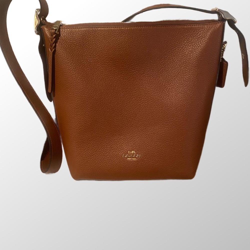 Coach Brown Leather Crossbody Bucket Bag NWOT